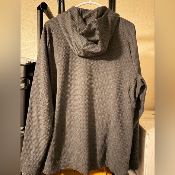 Lululemon Men's At Ease Textured Double Knit Cotton Hoodie in a gray color - Picture 3 of 6